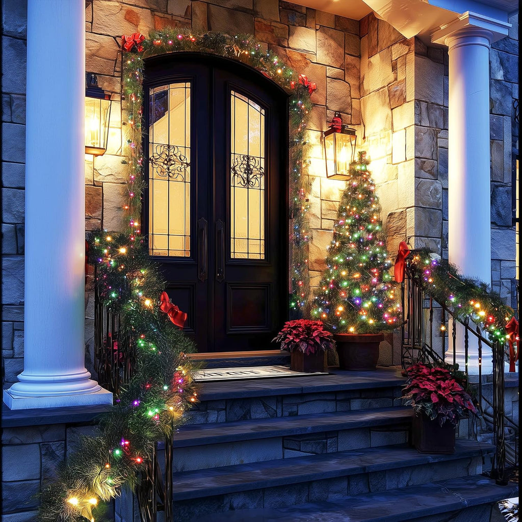 Christmas String Lights - 100FT 300LED RGB String Lights with Remote, Waterproof Outdoor Indoor with Timer Memory Function for Tree, Yard, Christmas Decor (Non-Connectable)