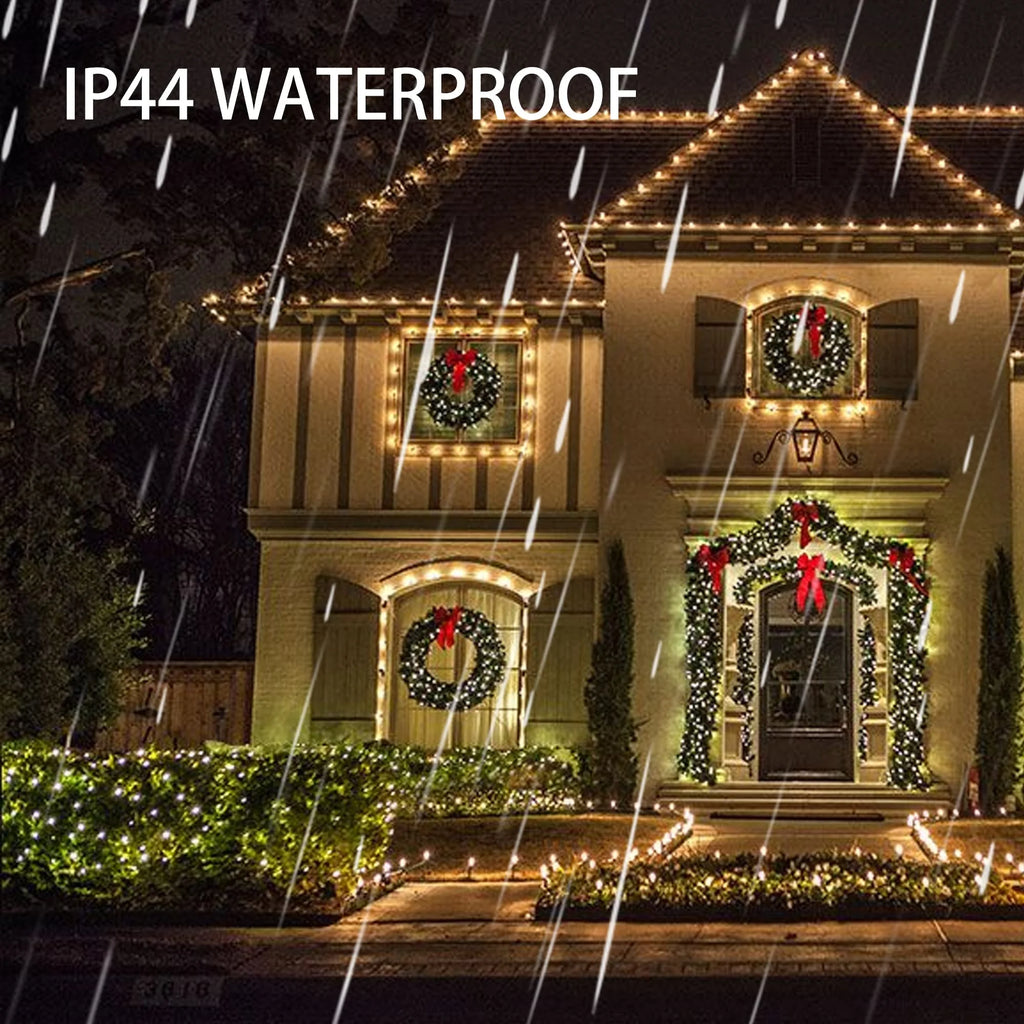 98Ft 300 LED Christmas Lights Outdoor Indoor Green Wire Twinkle Christmas Tree String Lights, Warm White