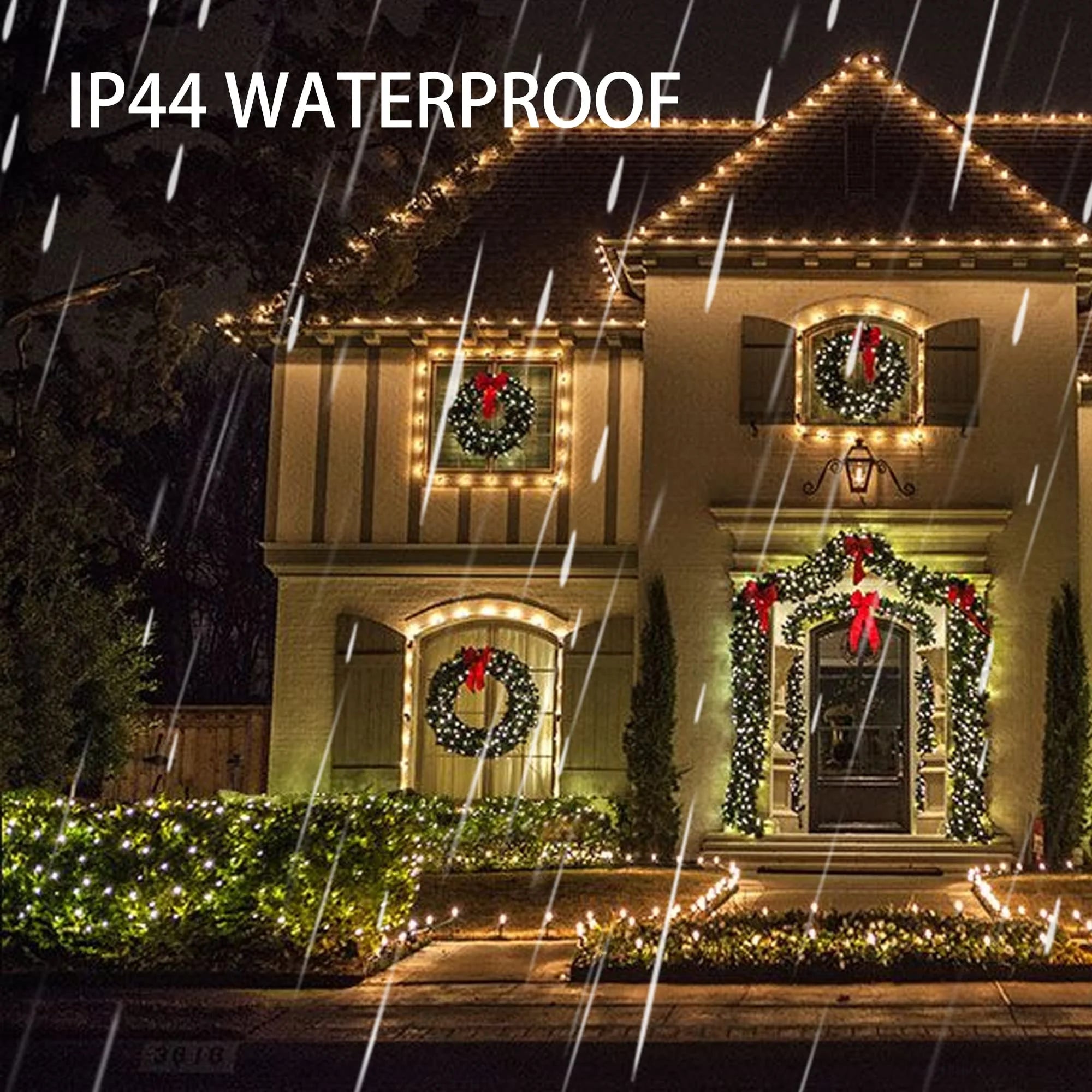 98Ft 300 LED Christmas Lights Outdoor Indoor Green Wire Twinkle Christmas Tree String Lights, Warm White