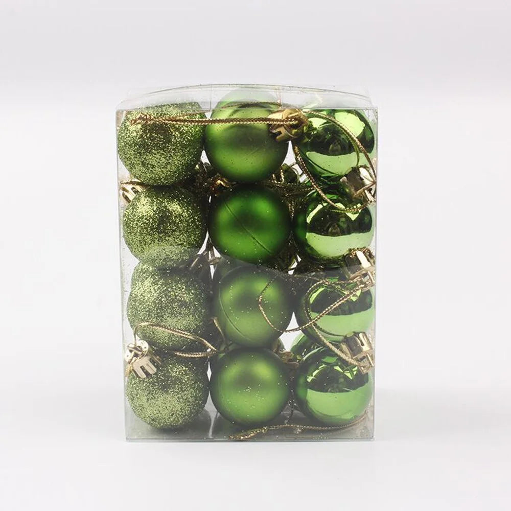 24Pcs Mini Christmas Balls Ornaments, Small Shatterproof Christmas Baubles for Xmas Christmas Tree, 1.18 Inch Hanging Ball for Holiday Wedding Party Christmas Decorations