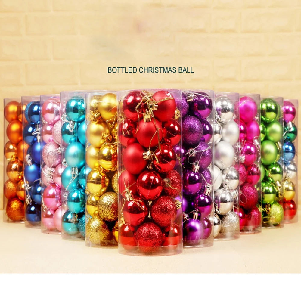 24Pcs Mini Christmas Balls Ornaments, Small Shatterproof Christmas Baubles for Xmas Christmas Tree, 1.18 Inch Hanging Ball for Holiday Wedding Party Christmas Decorations