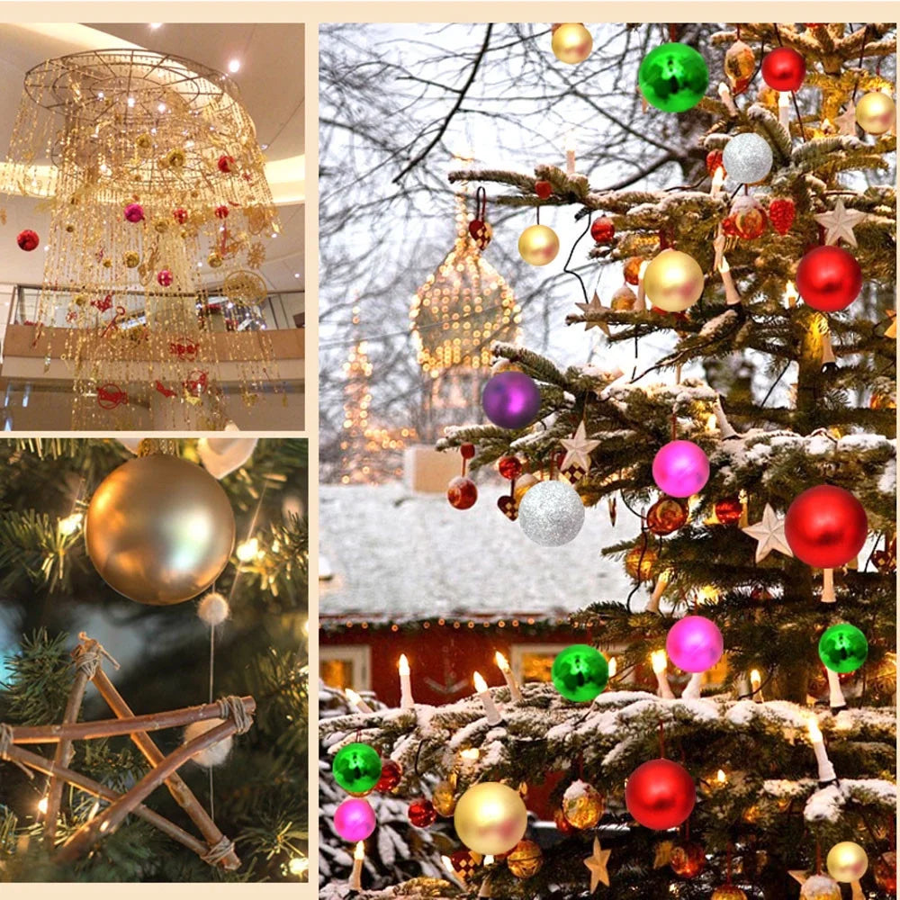 24Pcs Mini Christmas Balls Ornaments, Small Shatterproof Christmas Baubles for Xmas Christmas Tree, 1.18 Inch Hanging Ball for Holiday Wedding Party Christmas Decorations