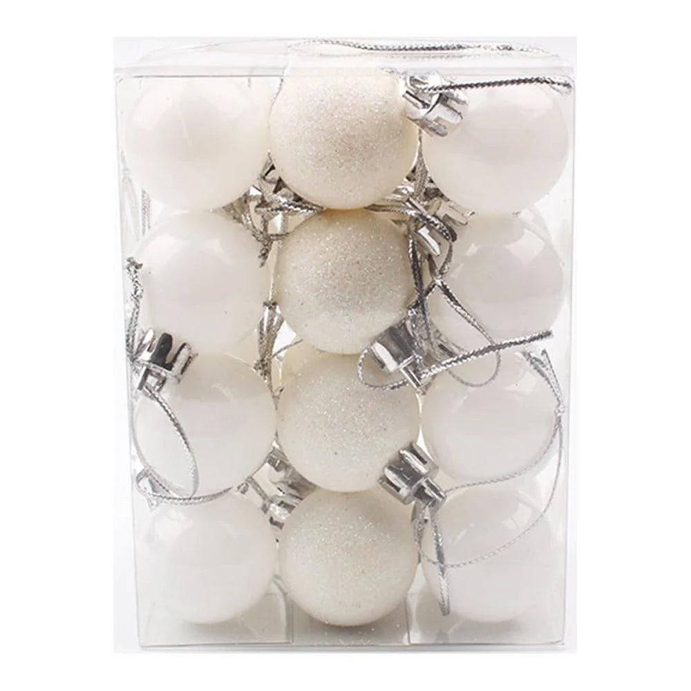 24Pcs Mini Christmas Balls Ornaments, Small Shatterproof Christmas Baubles for Xmas Christmas Tree, 1.18 Inch Hanging Ball for Holiday Wedding Party Christmas Decorations