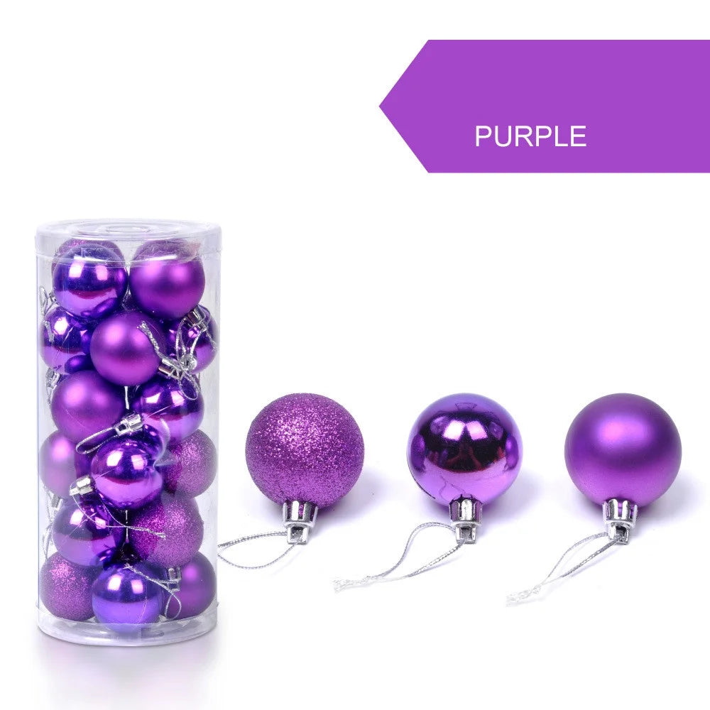 24Pcs Mini Christmas Balls Ornaments, Small Shatterproof Christmas Baubles for Xmas Christmas Tree, 1.18 Inch Hanging Ball for Holiday Wedding Party Christmas Decorations