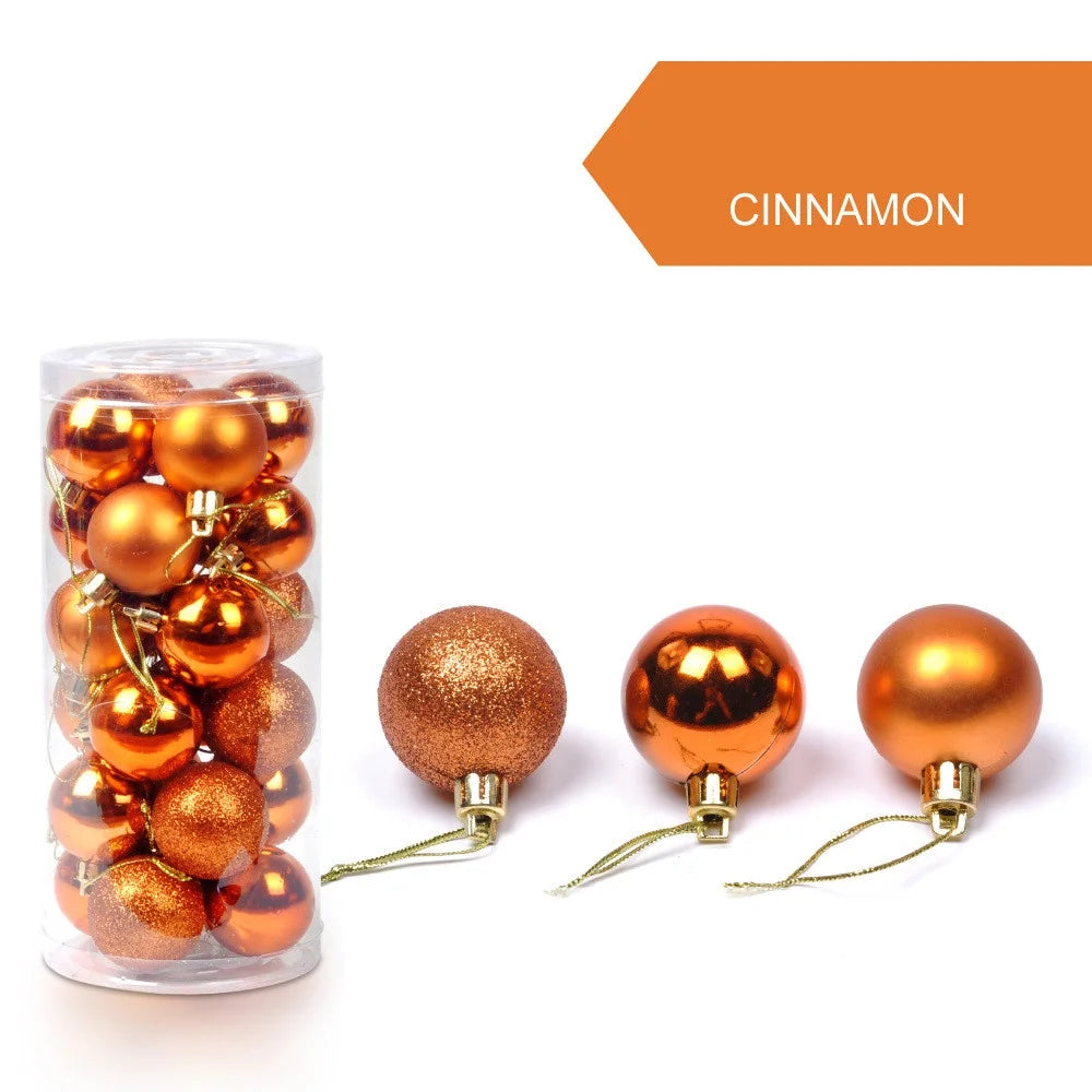 24Pcs Mini Christmas Balls Ornaments, Small Shatterproof Christmas Baubles for Xmas Christmas Tree, 1.18 Inch Hanging Ball for Holiday Wedding Party Christmas Decorations