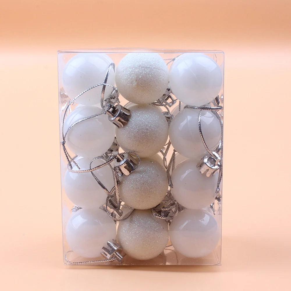 24Pcs Mini Christmas Balls Ornaments, Small Shatterproof Christmas Baubles for Xmas Christmas Tree, 1.18 Inch Hanging Ball for Holiday Wedding Party Christmas Decorations