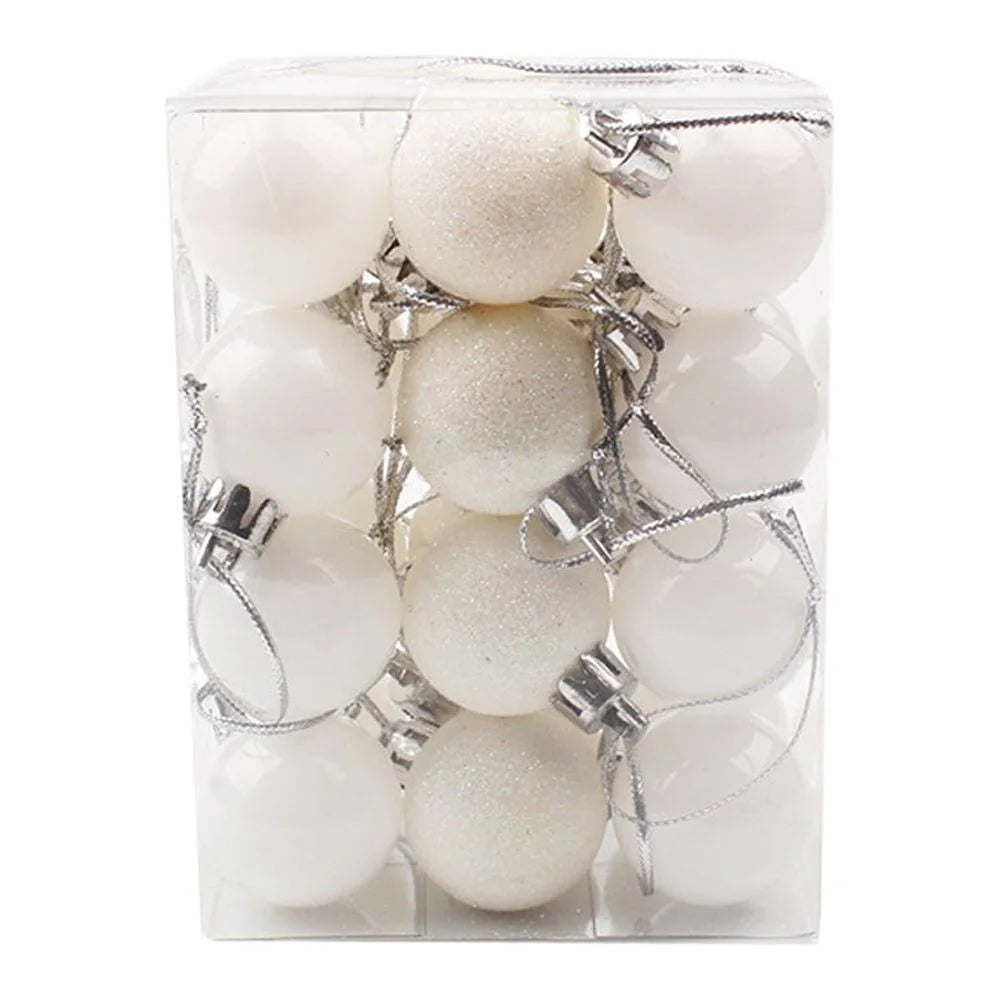 24Pcs Mini Christmas Balls Ornaments, Small Shatterproof Christmas Baubles for Xmas Christmas Tree, 1.18 Inch Hanging Ball for Holiday Wedding Party Christmas Decorations