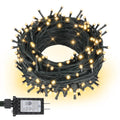 98Ft 300 LED Christmas Lights Outdoor Indoor Green Wire Twinkle Christmas Tree String Lights, Warm White